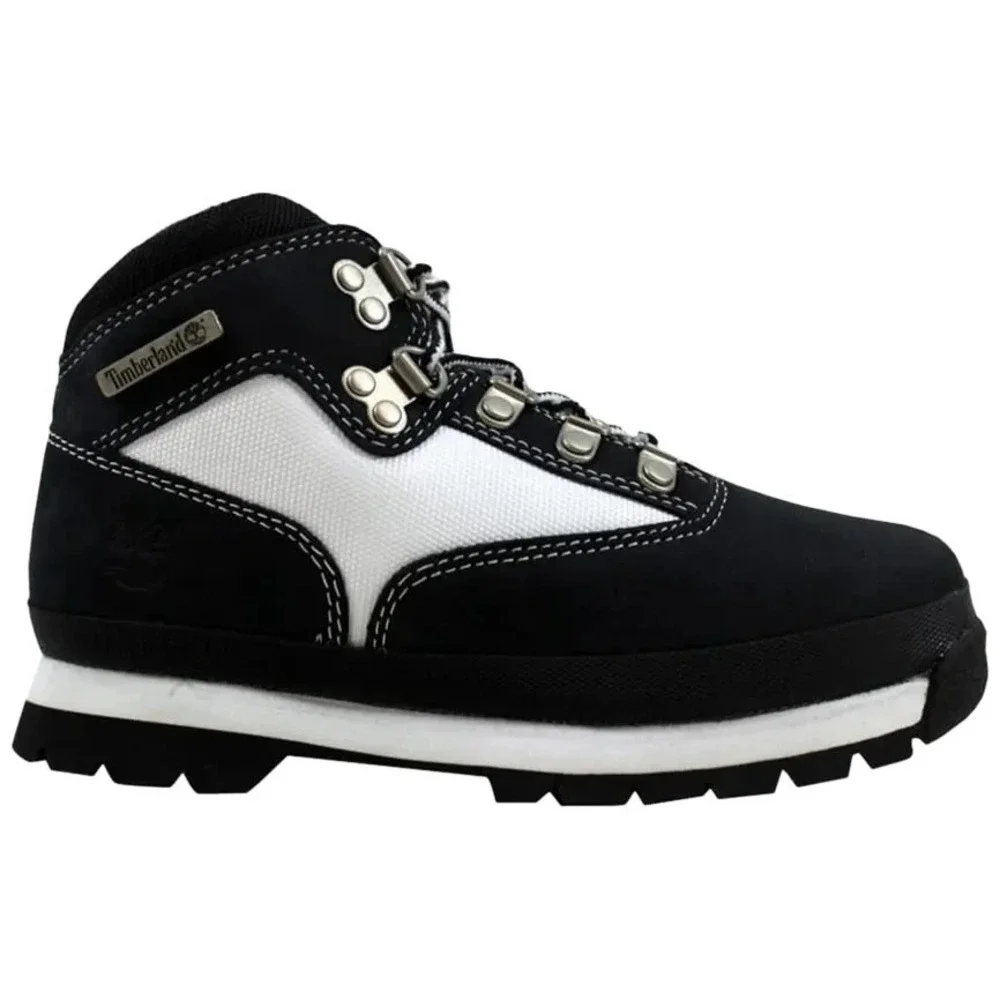 Big Kids Size 5 - Timberland Juniors Euro Hiker Mid Lace Hiking Boots Navy White